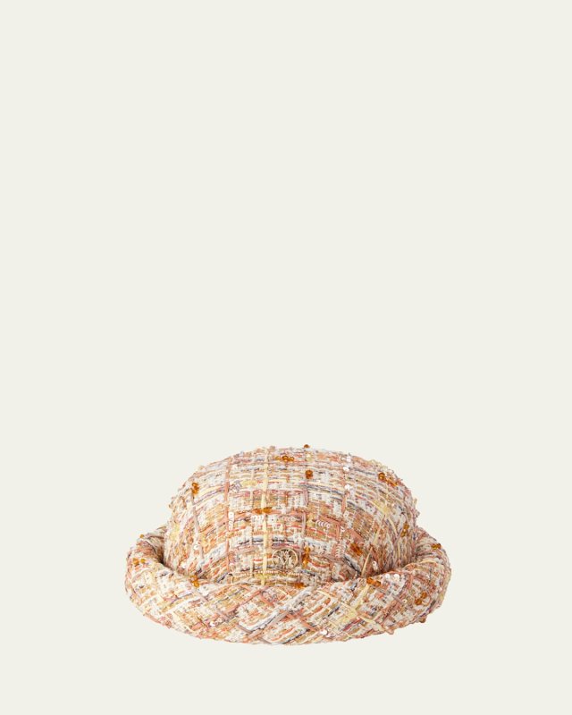 Reese Beaded Embroidered Tweed Hat